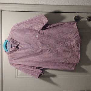 Xl Chaps easy care short sleeve button down shirt red white and blue plaid